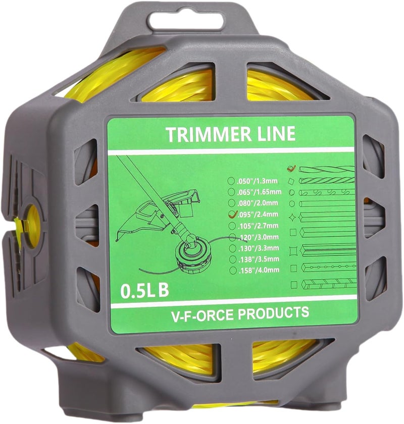 Quintillus String Trimmer Line .095 0.5 LB Compatible with Ego String Trimmer 095 Weed Eater String Twisted Trimmer Line Universal Fit Weed Wacker String Trimmer String Premium Material Reusable Reel - Image 1